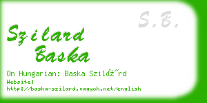 szilard baska business card